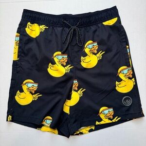 NEFF Rubber Ducky Peace Sign Board Shorts Men's Size M Inseam 6"